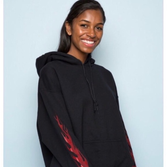 DONATING END OF JUNE Brandy Melville Flame Hoodie - Picture 2 of 4